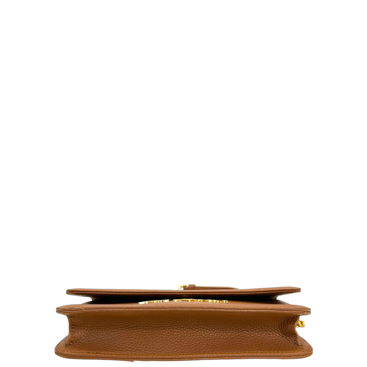 Karl Lagerfeld K/Pebble Chain Evening Clutch Brown Leather