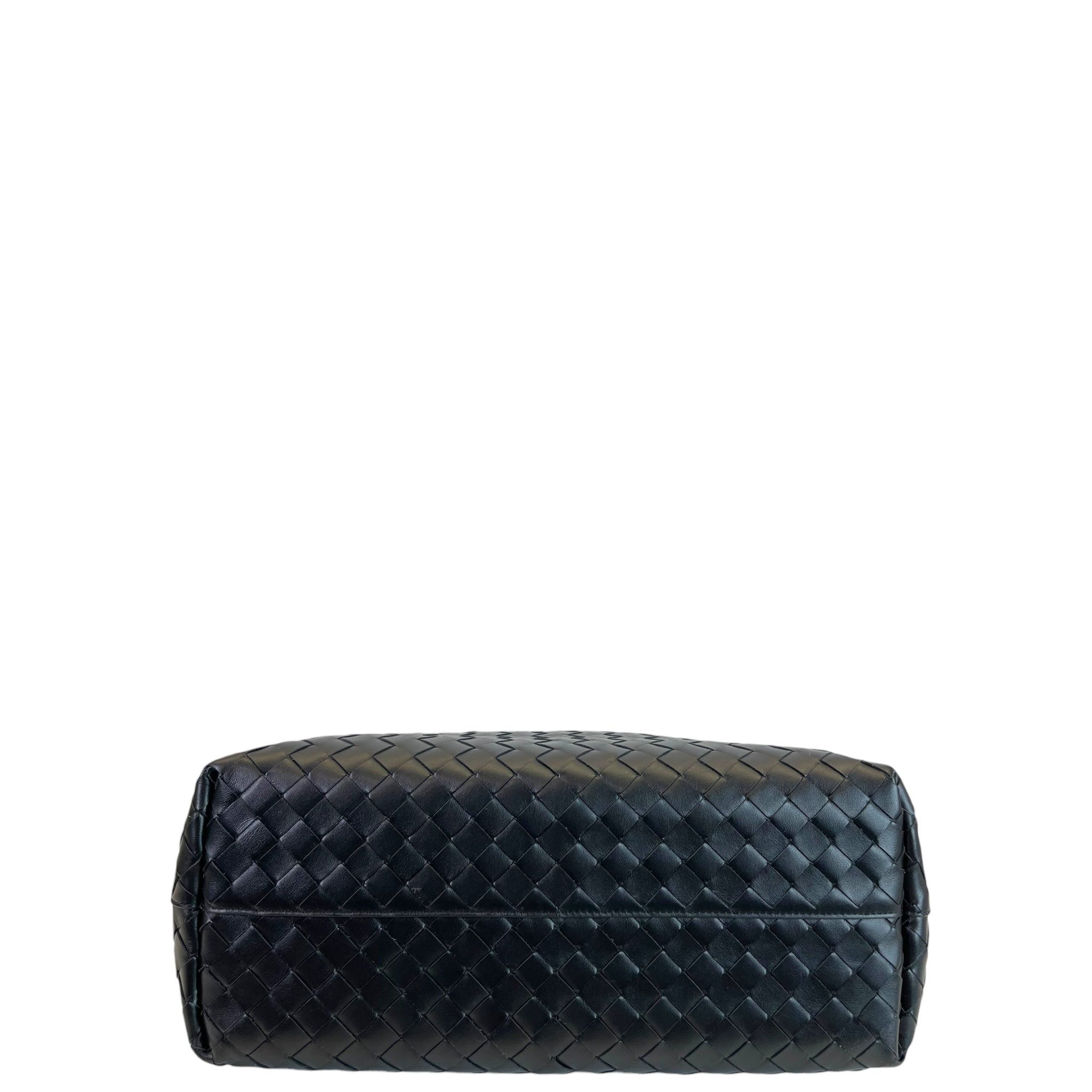 Bottega Veneta Small Intrecciato Zipped Tote Black Leather