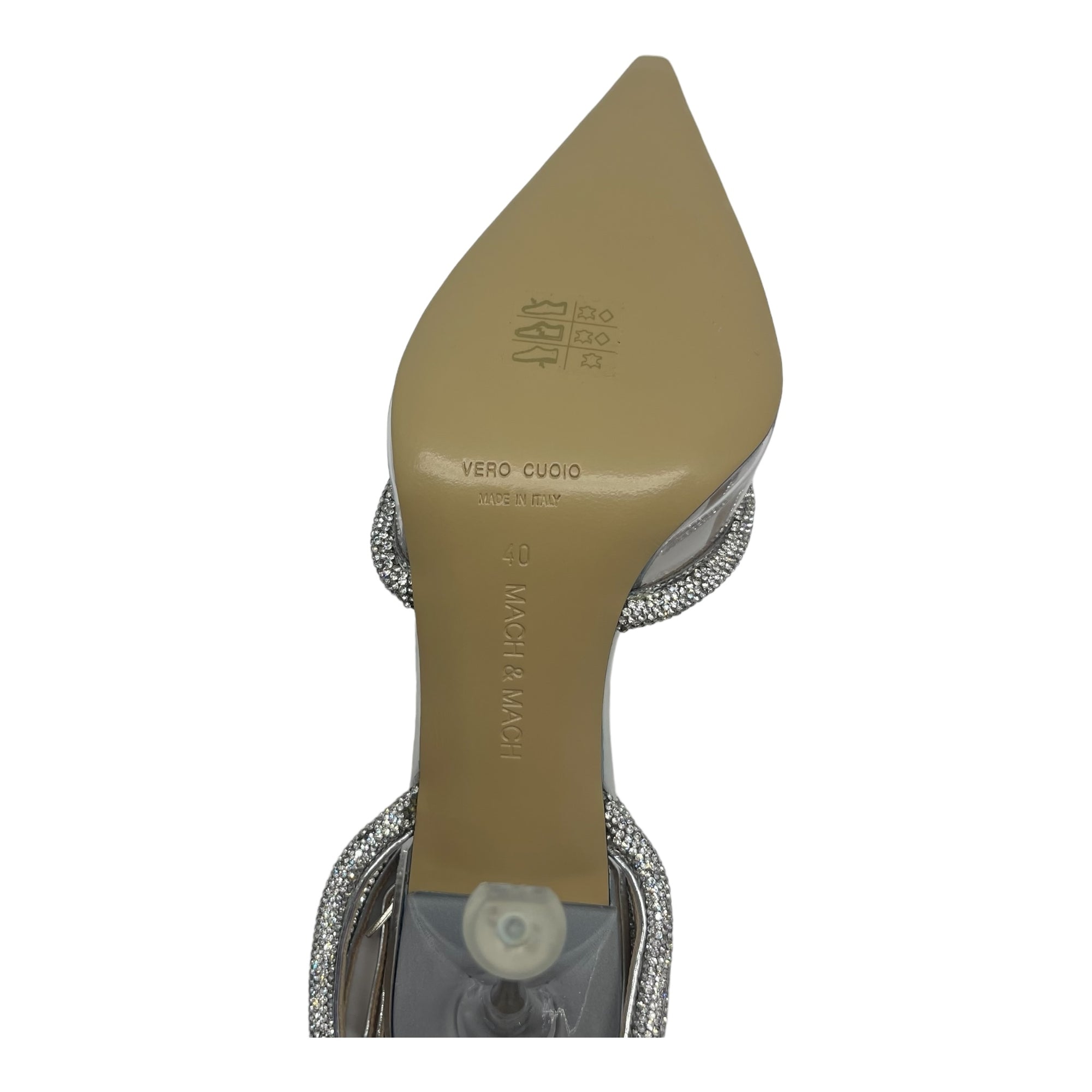 Mach &amp; Mach Georgia crystal Heart embellished Heels - Size EU 40