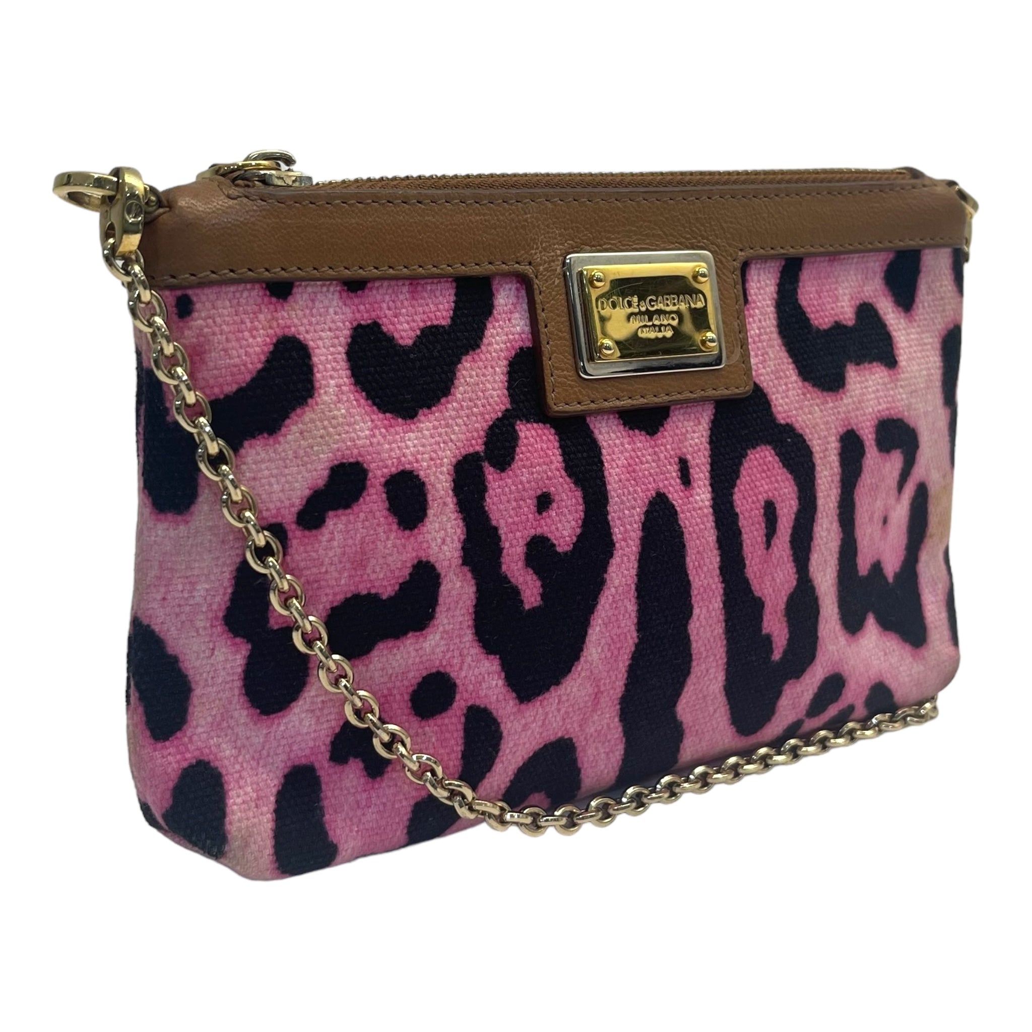 Buy Dolce and Gabbana Leopard Print Denim Chain Shoulder Bag from DOLCE &  GABBANA Online at The Luxury Pop