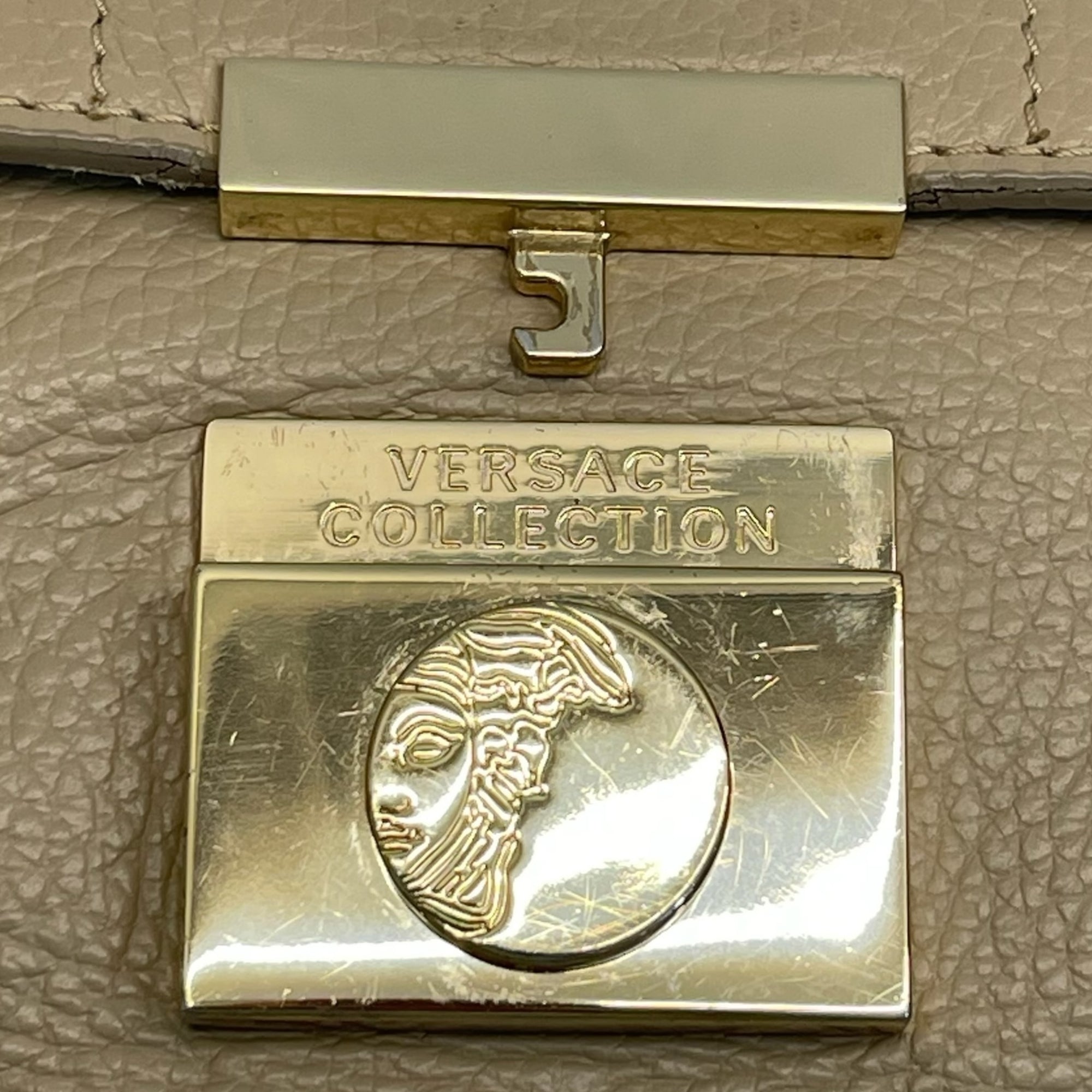 Versace Collection Leather Top Handle Bag