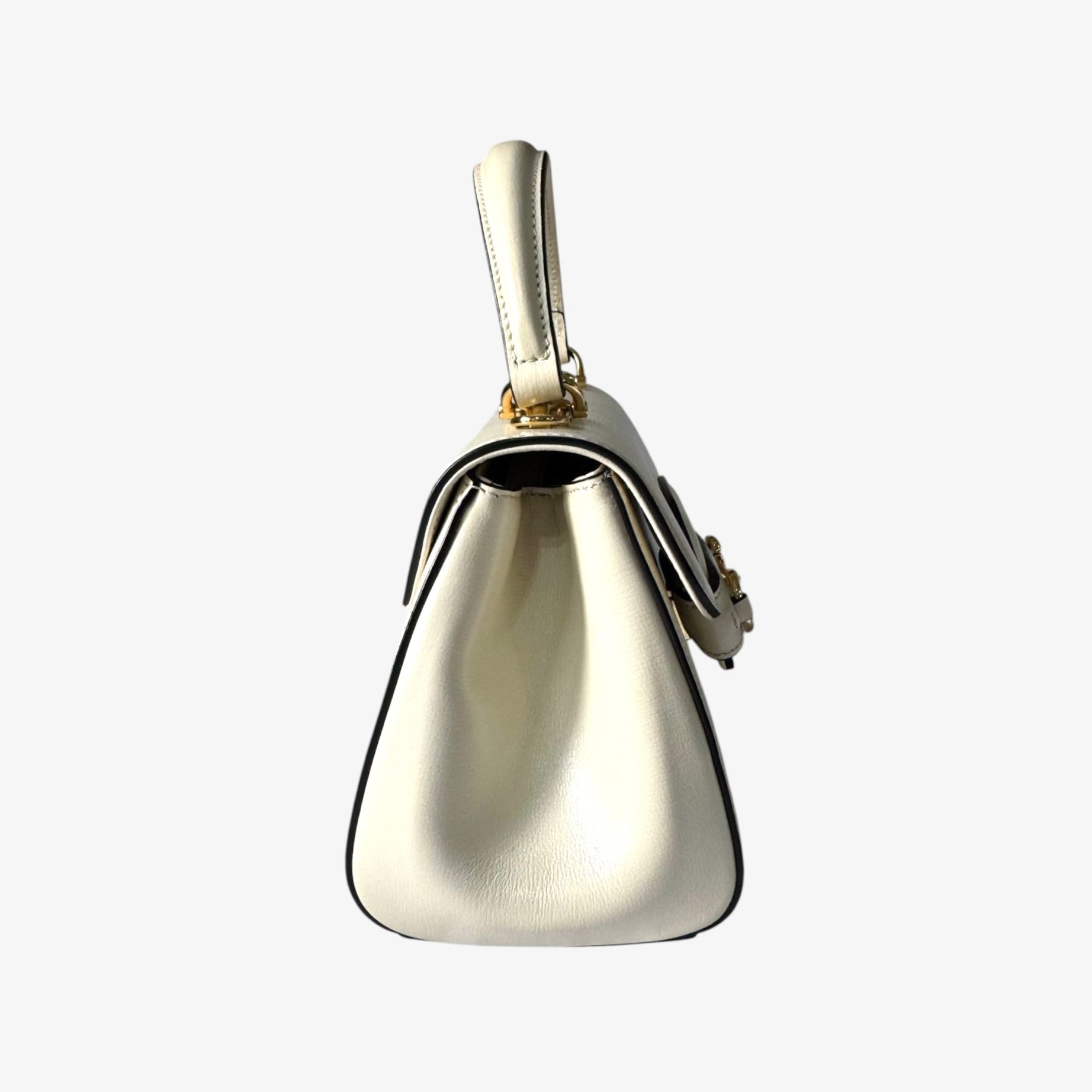 Gucci Horsebit 1955 Mini Top Handle Bag in White Leather