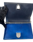 Dior Blue Micro Cannage Patent Leather Medium Diorama Flap Shoulder Bag