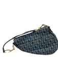 Christian Dior Blue Saddle Bag Oblique Jacquard Bag