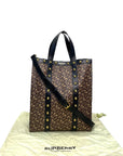 Burberry Brown/Black Monogram Coated Canvas And Leather Studded Book Tote Bag
