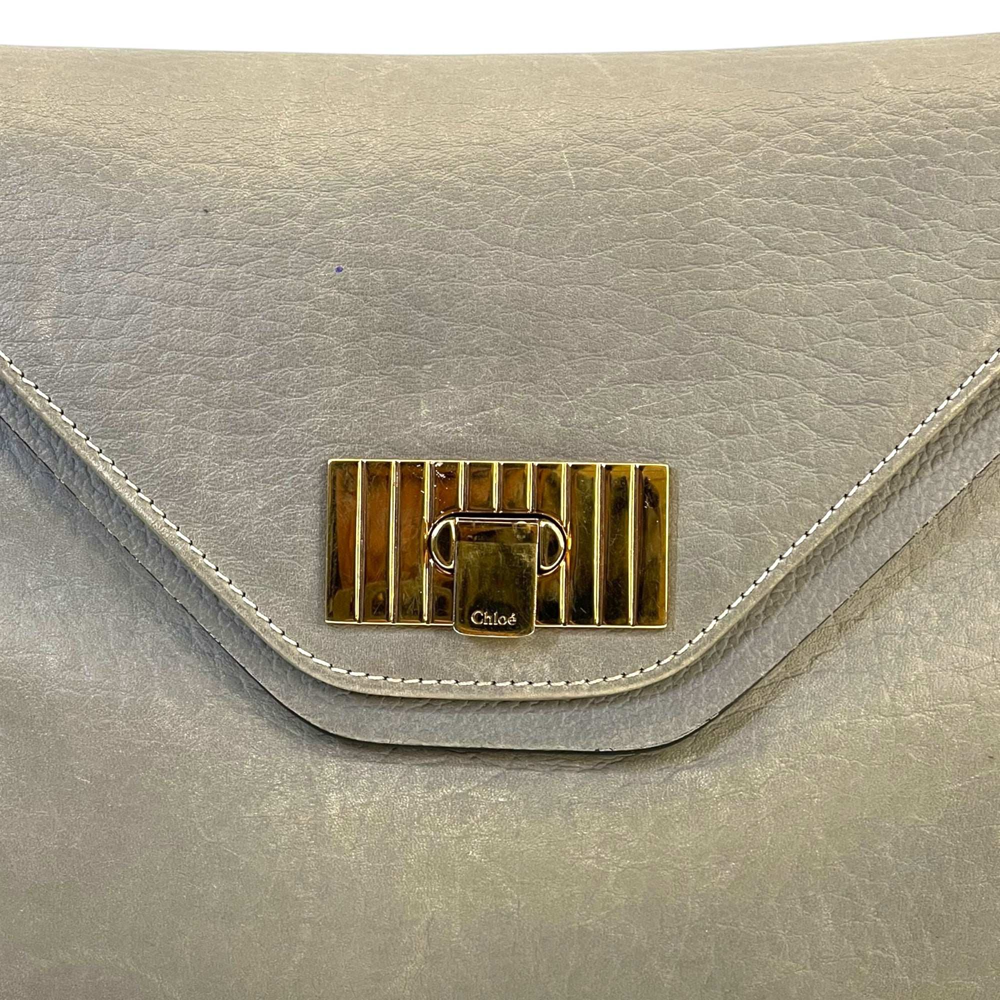 Chloe Sally Shoulder Bag Grey Leather