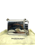 Burberry TB Small Silver Croc Embossed Shoulder Bag