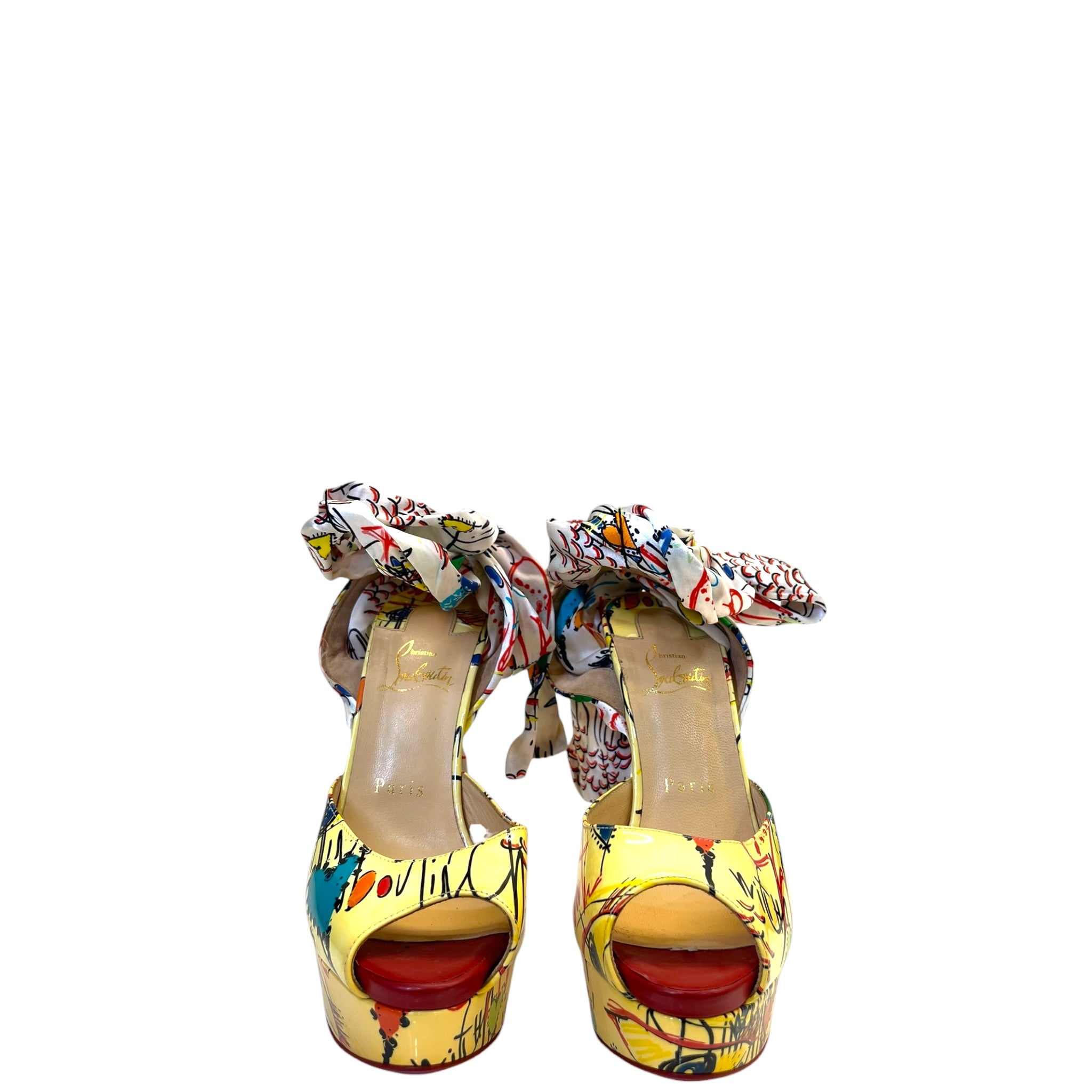 Christian Louboutin フラットシューズ 花柄 Buy Christian Louboutin Black Patent Leather Pigalle Pumps EU 39