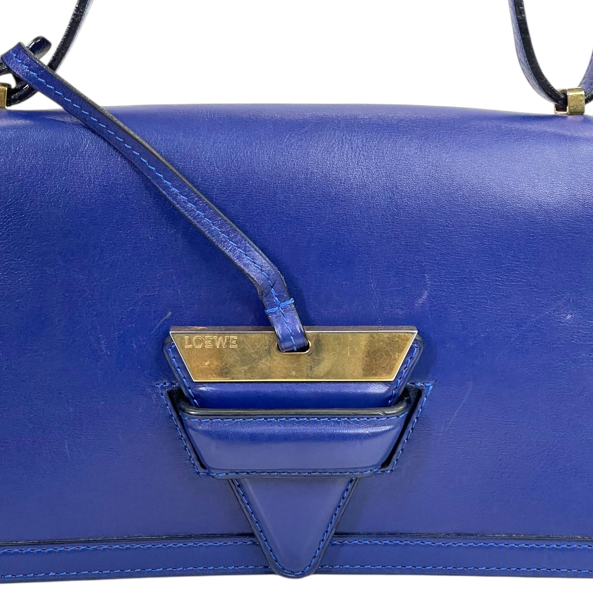 Loewe Barcelona Navy Blue Leather Bag