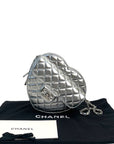Chanel Heart Bag Metallic Silver Lambskin