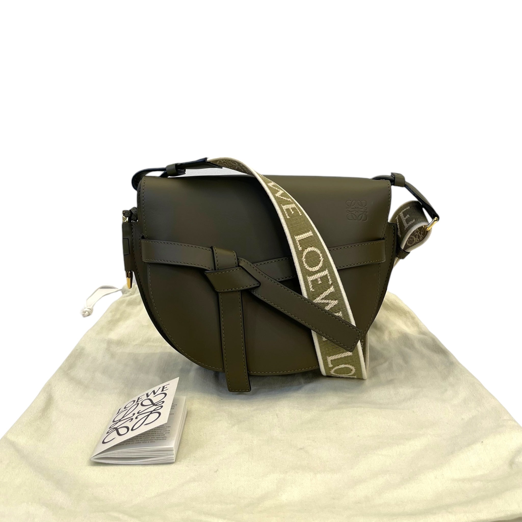 Loewe Gate Dual Bag Small Autumn Green Calfskin/Jacquard