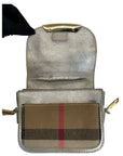 Burberry Nova Check Fabric/Silver Leather Crossbody Bag
