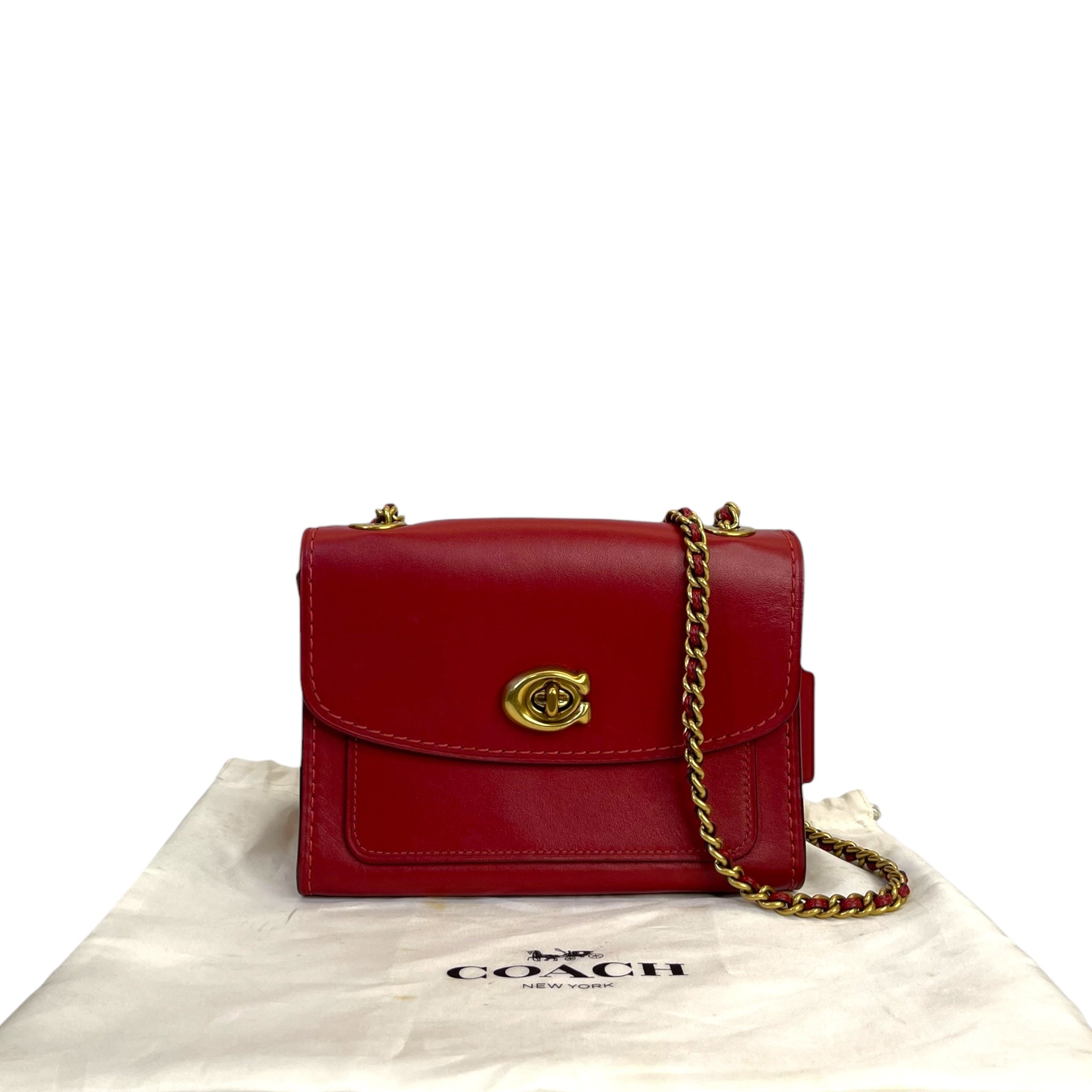 Coach Parker 18 Red Shoulder Bag