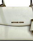 Michael Kors Ava Small White Leather Top Handle Bag
