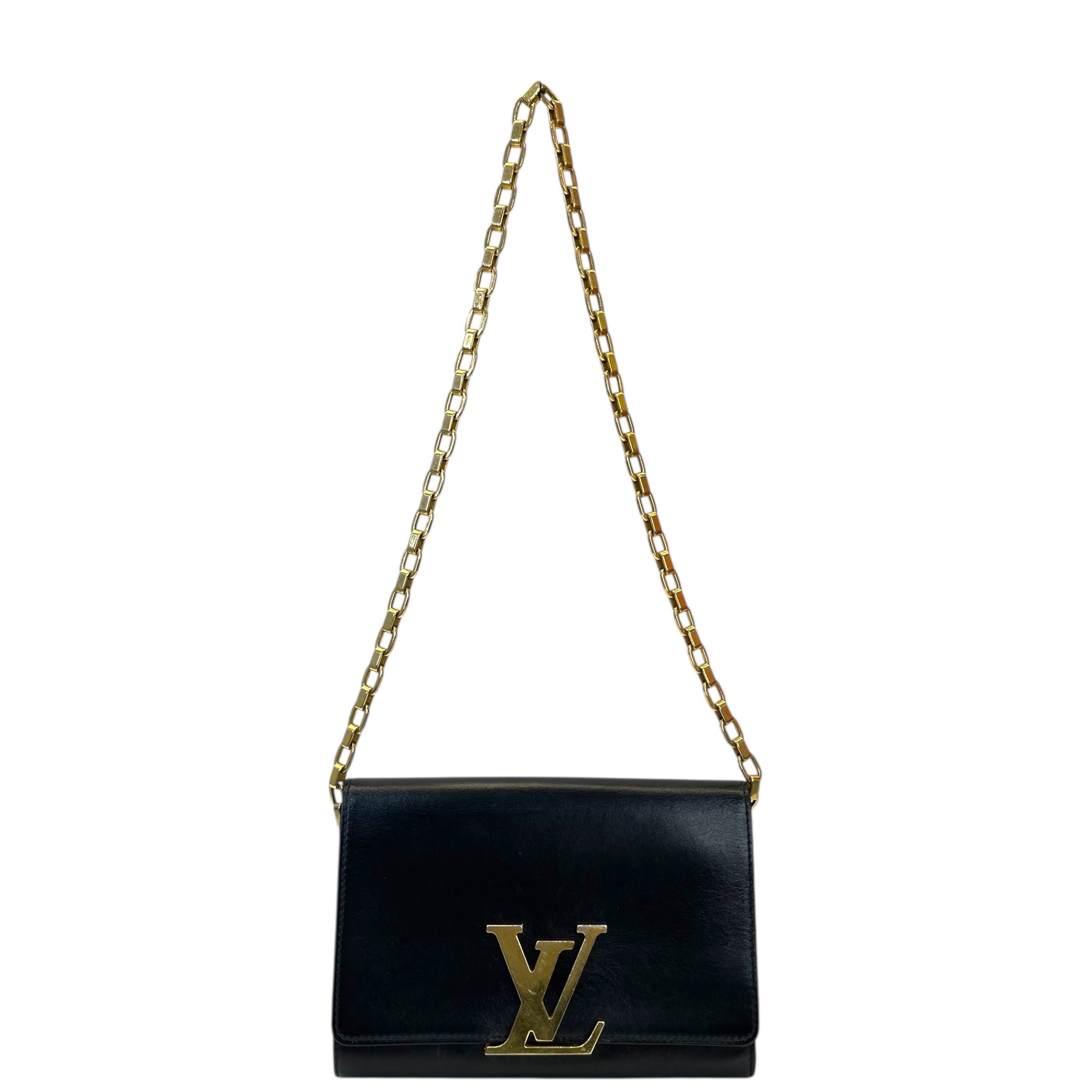 Louis Vuitton Chain Louise GM bag Black Leather