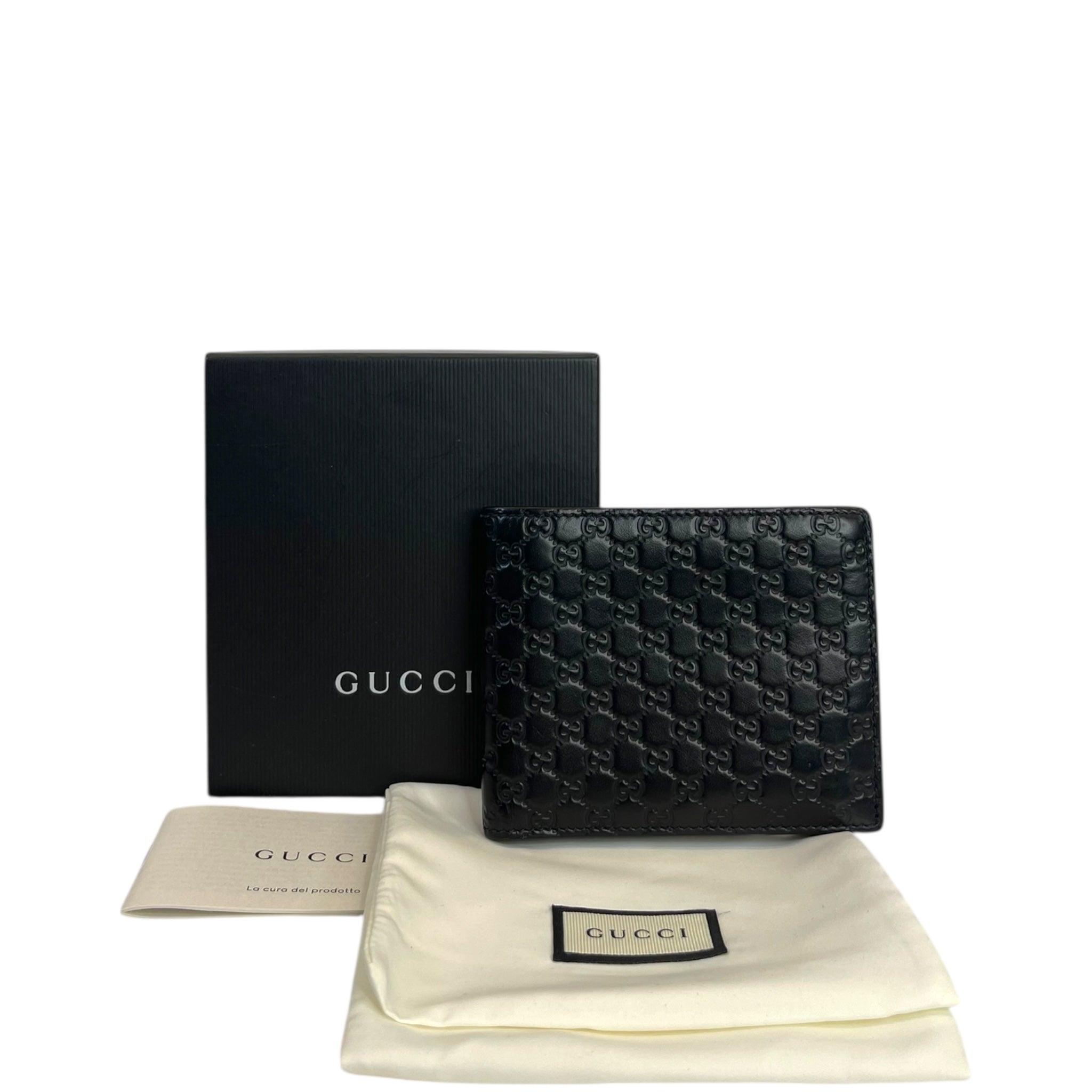 Gucci Black Microguccissima Leather Bi-fold Wallet