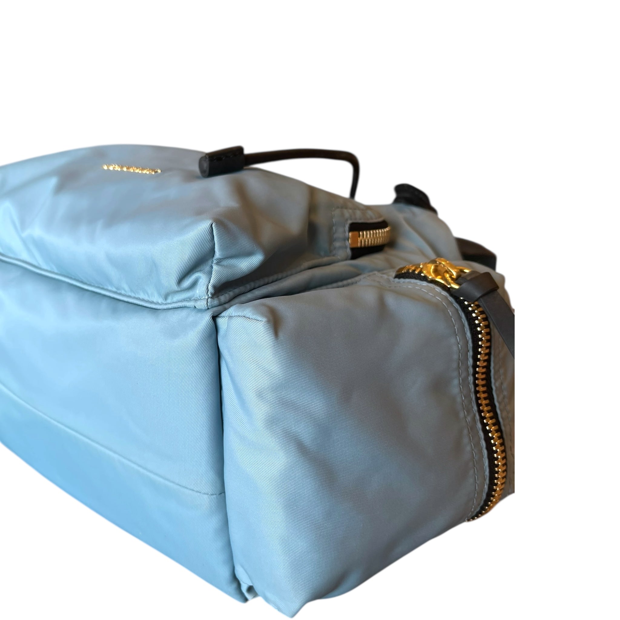 Burberry Rucksack Backpack Light Blue Nylon/Leather