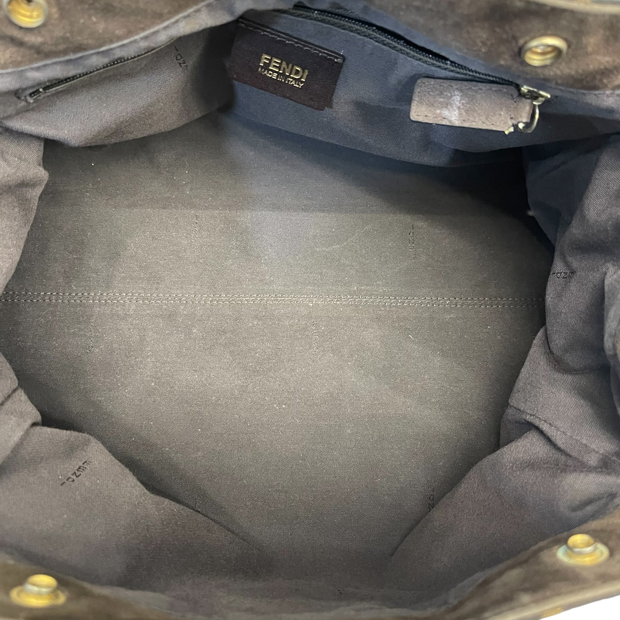 Fendi Tobacco/Purple Zucca Canvas and Suede Medium Chef De Jour Bag