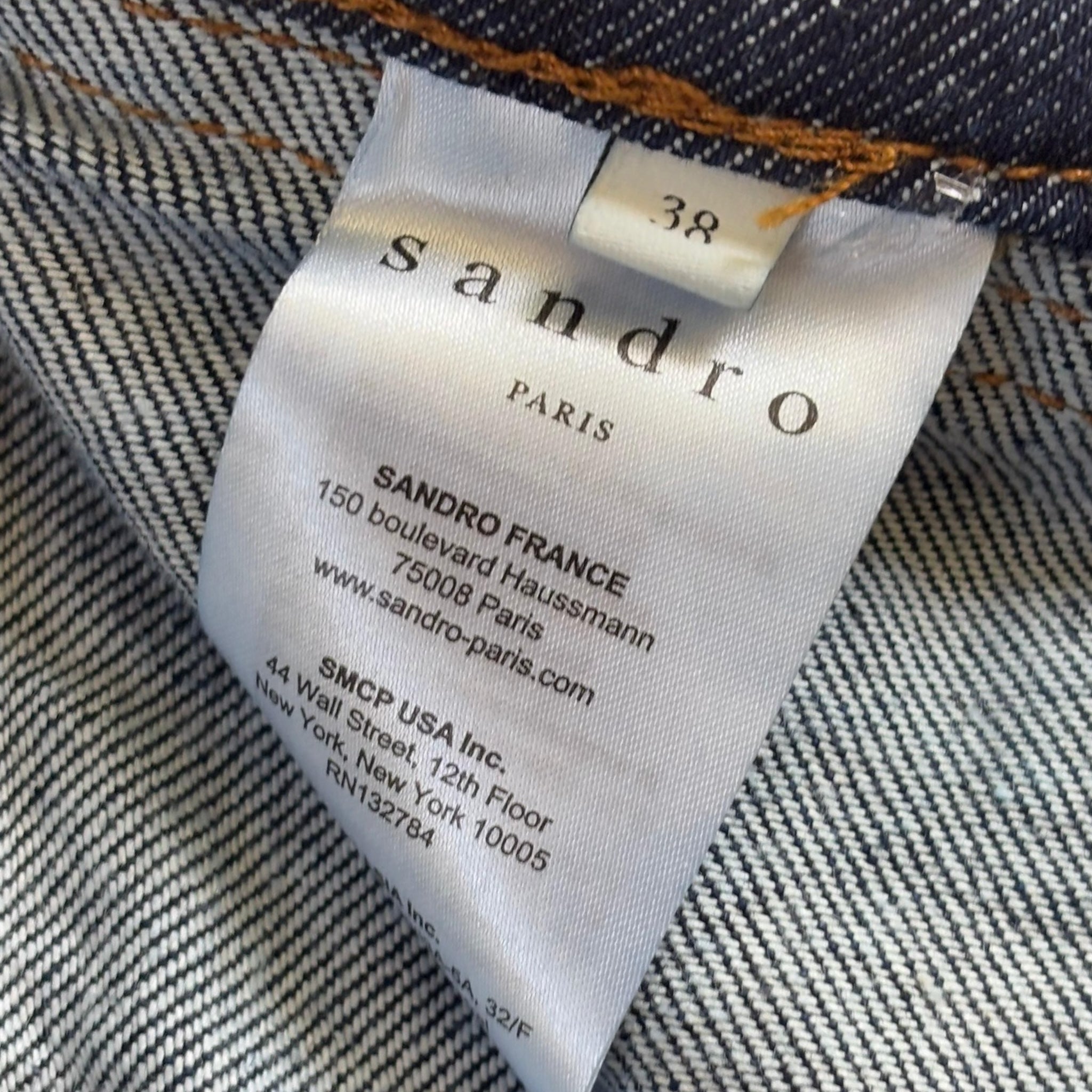 Sandro Louise Braide Jeans in Blue Denim Size 38