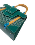 Goyard Green Coated Canvas and Leather PM Saigon Top Handle Bag