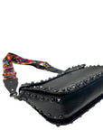Valentino Rockstud Rolling Black Leather Shoulder Bag