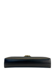 Salvatore Ferragamo Trifolio Black Leather Shoulder Bag Gold-tone Gancini Clasp