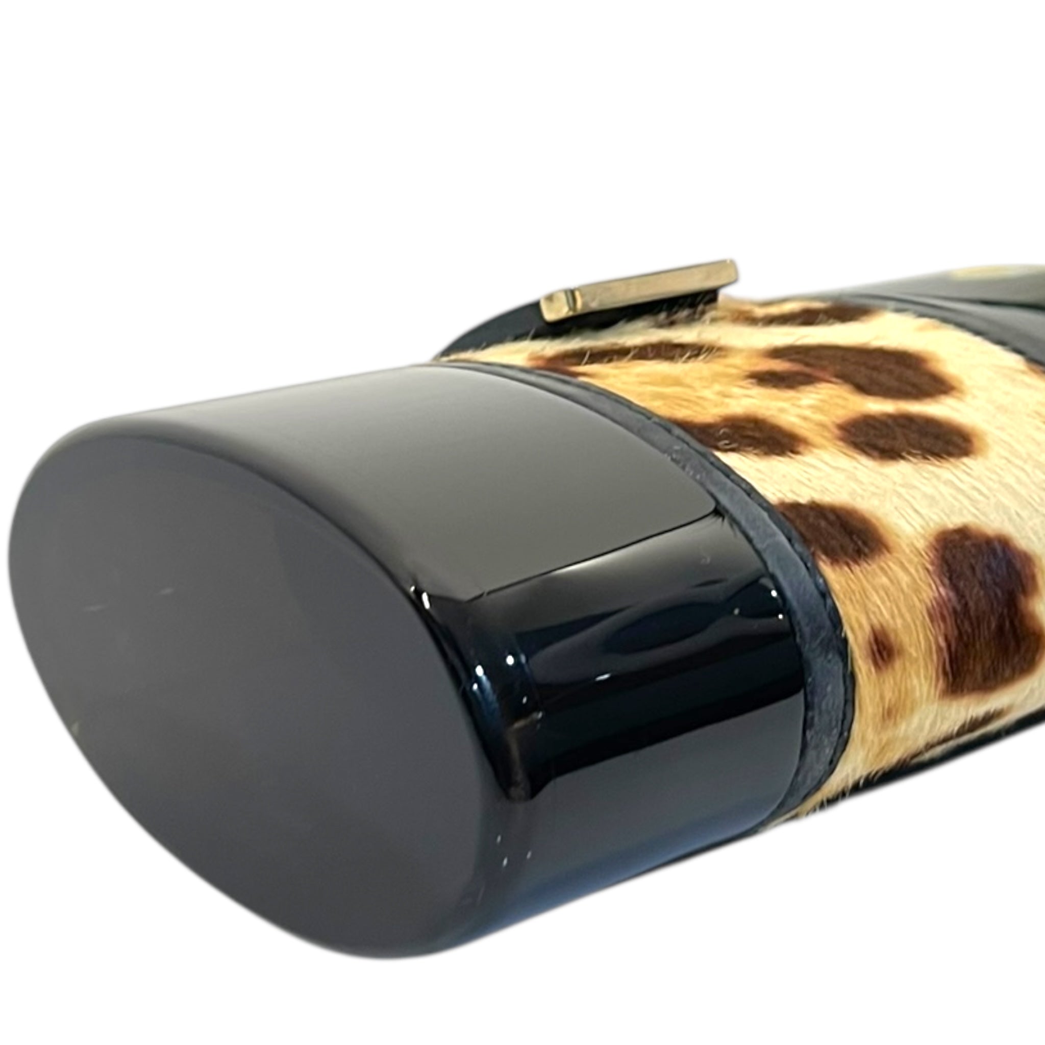 Jimmy Choo Ganache Natural Leopard Print Pony Clutch Bag
