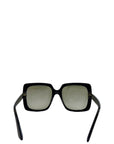 Gucci sunglasses embelished oversized square black acetate grey gradient lenses