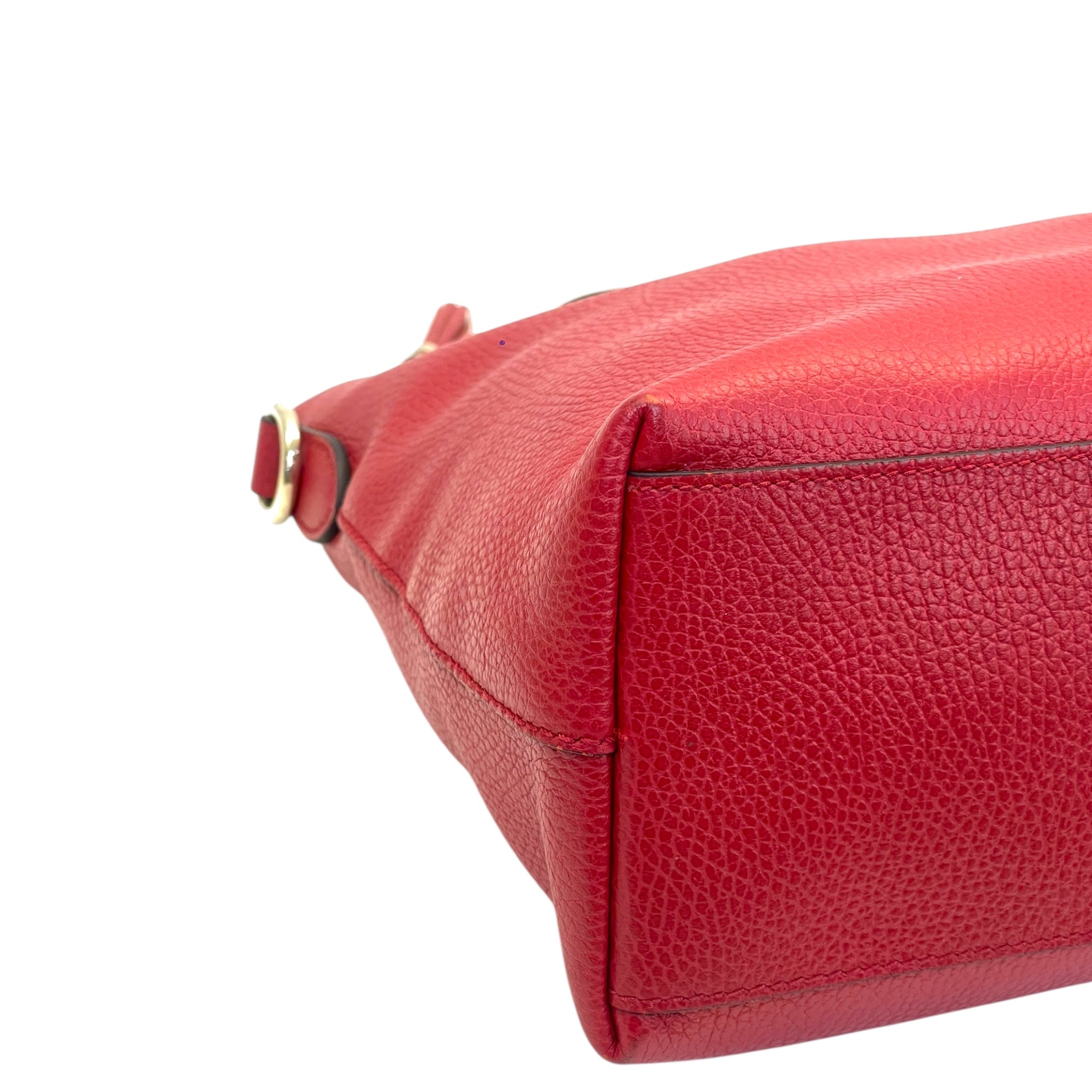 Gucci Bamboo Tassel Tote Red Leather