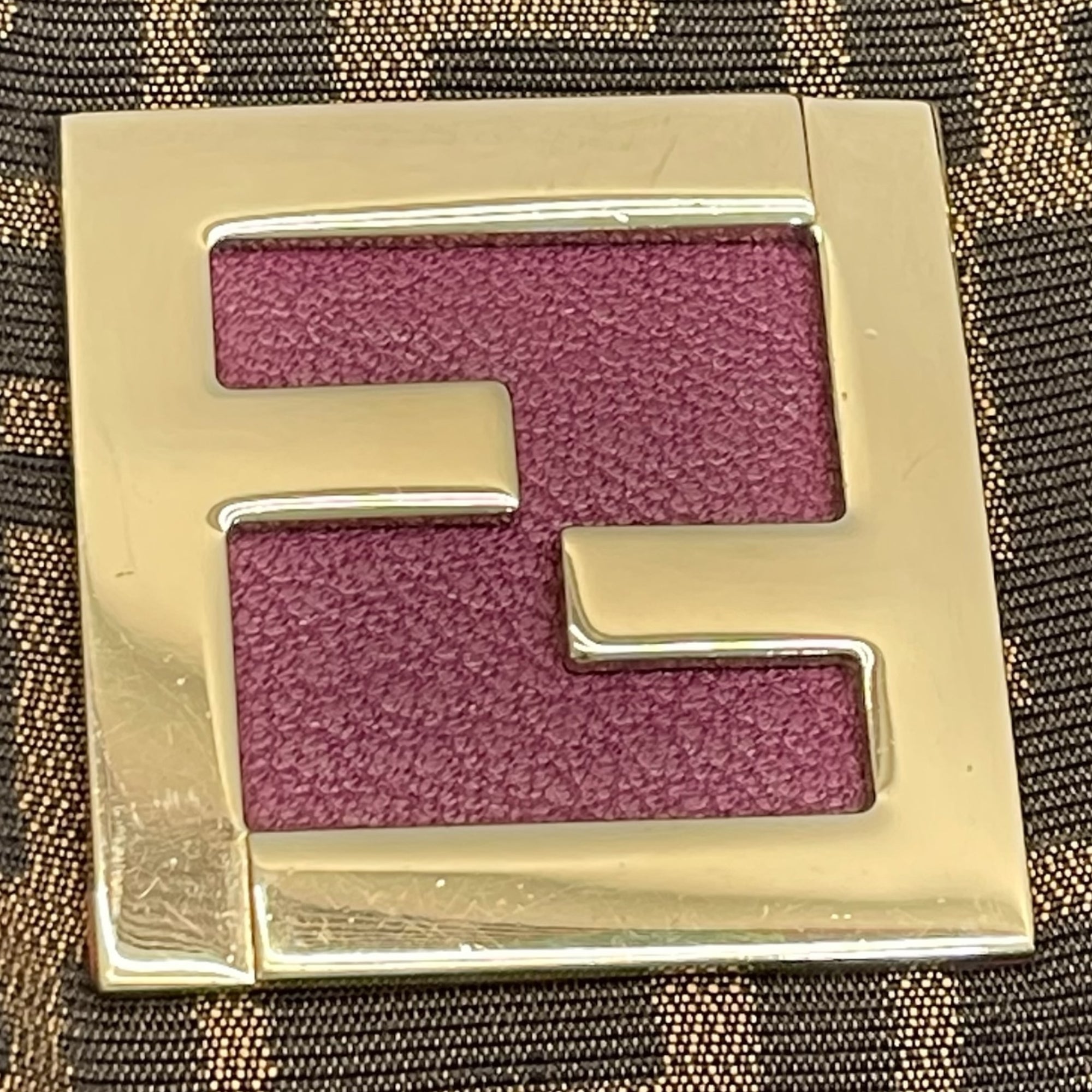 Fendi Tobacco/Purple Zucca Canvas and Suede Medium Chef De Jour Bag