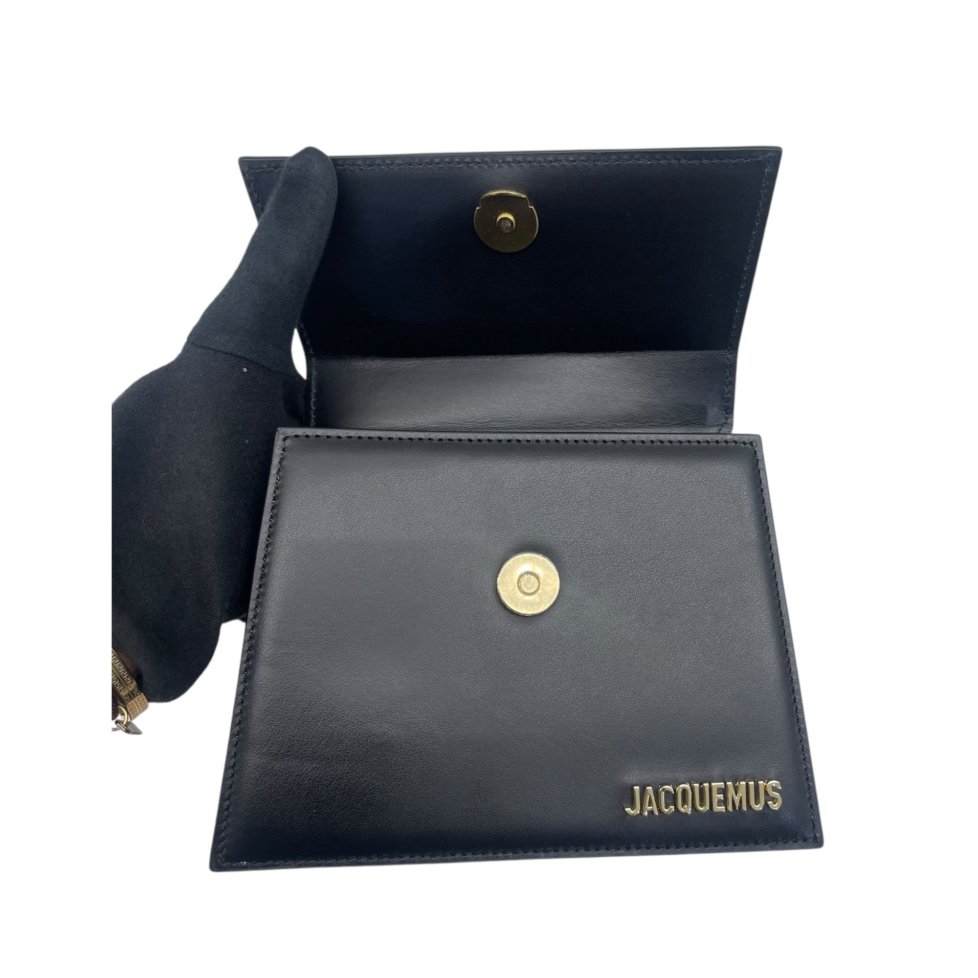 Jacquemus Black Leather Le Chiquito La Montagne Top Handle Bag