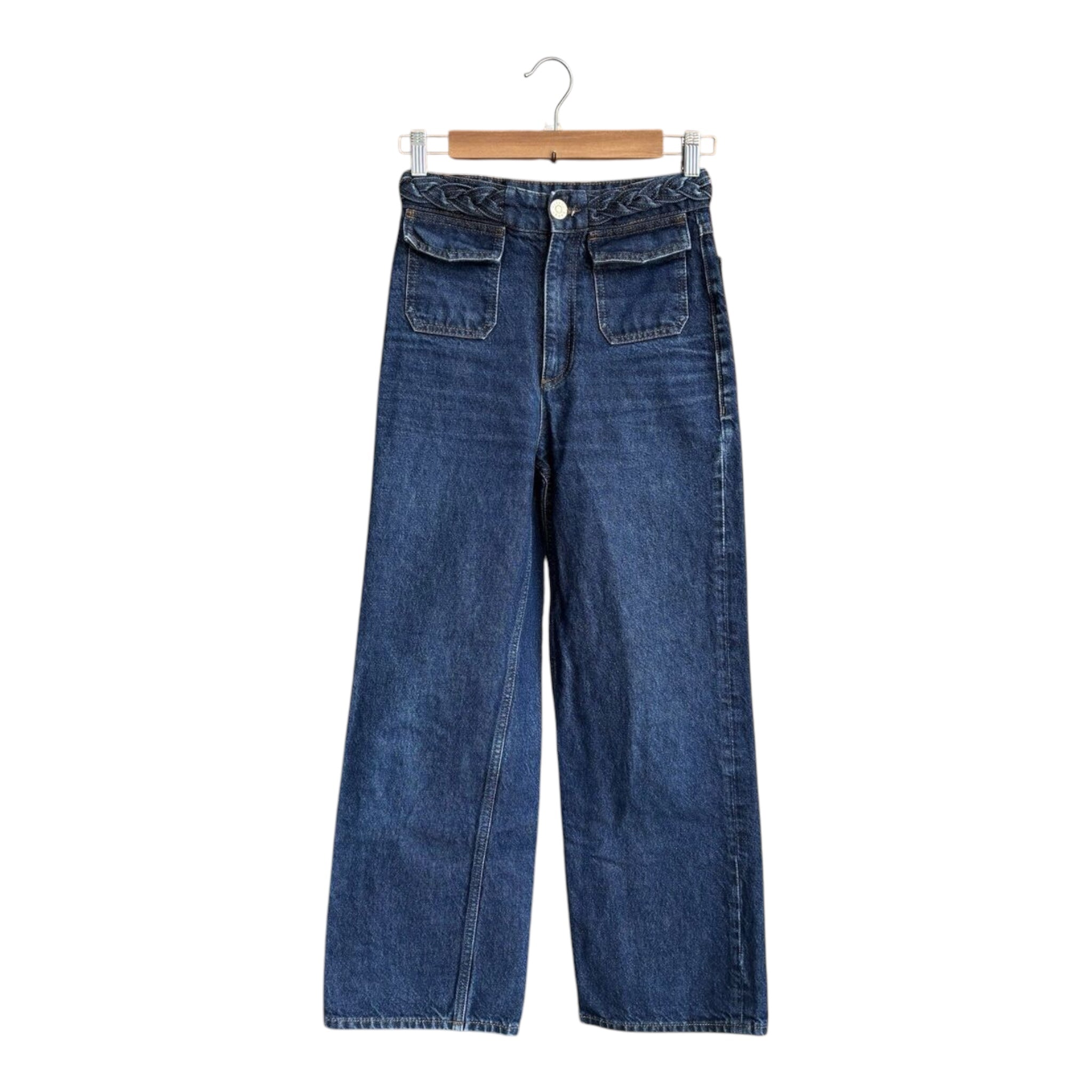 Sandro Louise Braide Jeans in Blue Denim Size 38