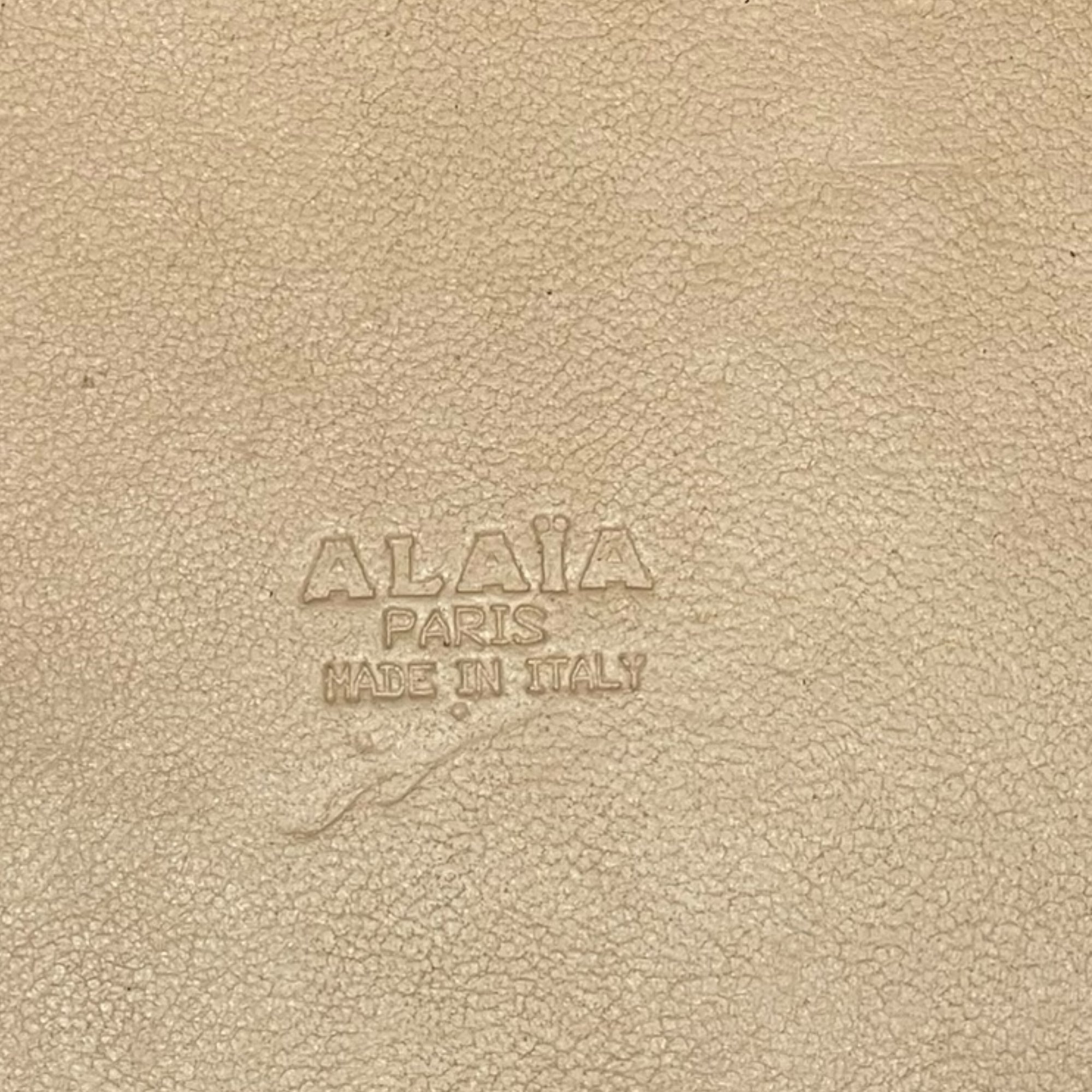 Alaia Black Leather Laser Cut Mina Tote Bag