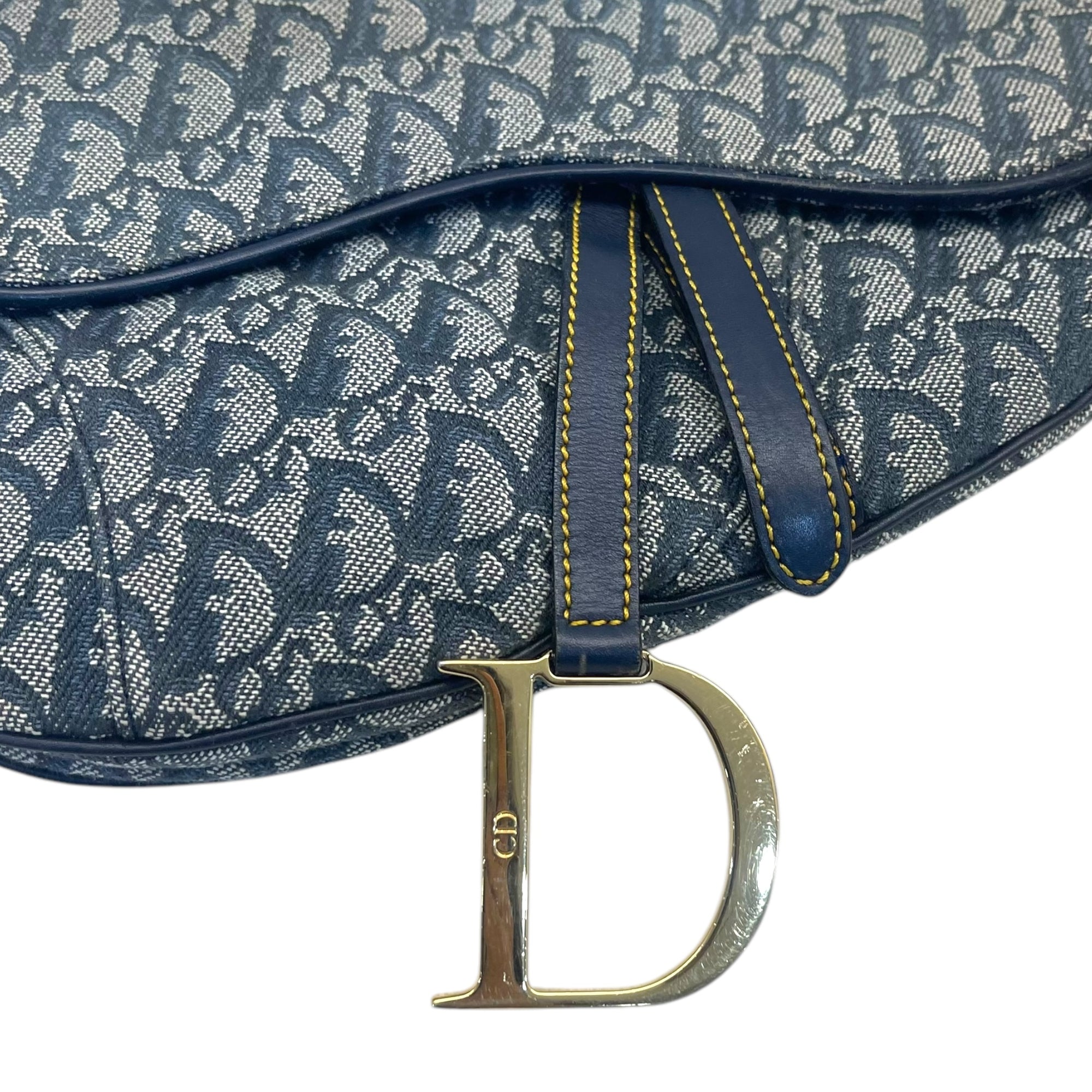 Christian Dior Blue Saddle Bag Oblique Jacquard Bag
