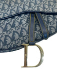 Christian Dior Blue Saddle Bag Oblique Jacquard Bag