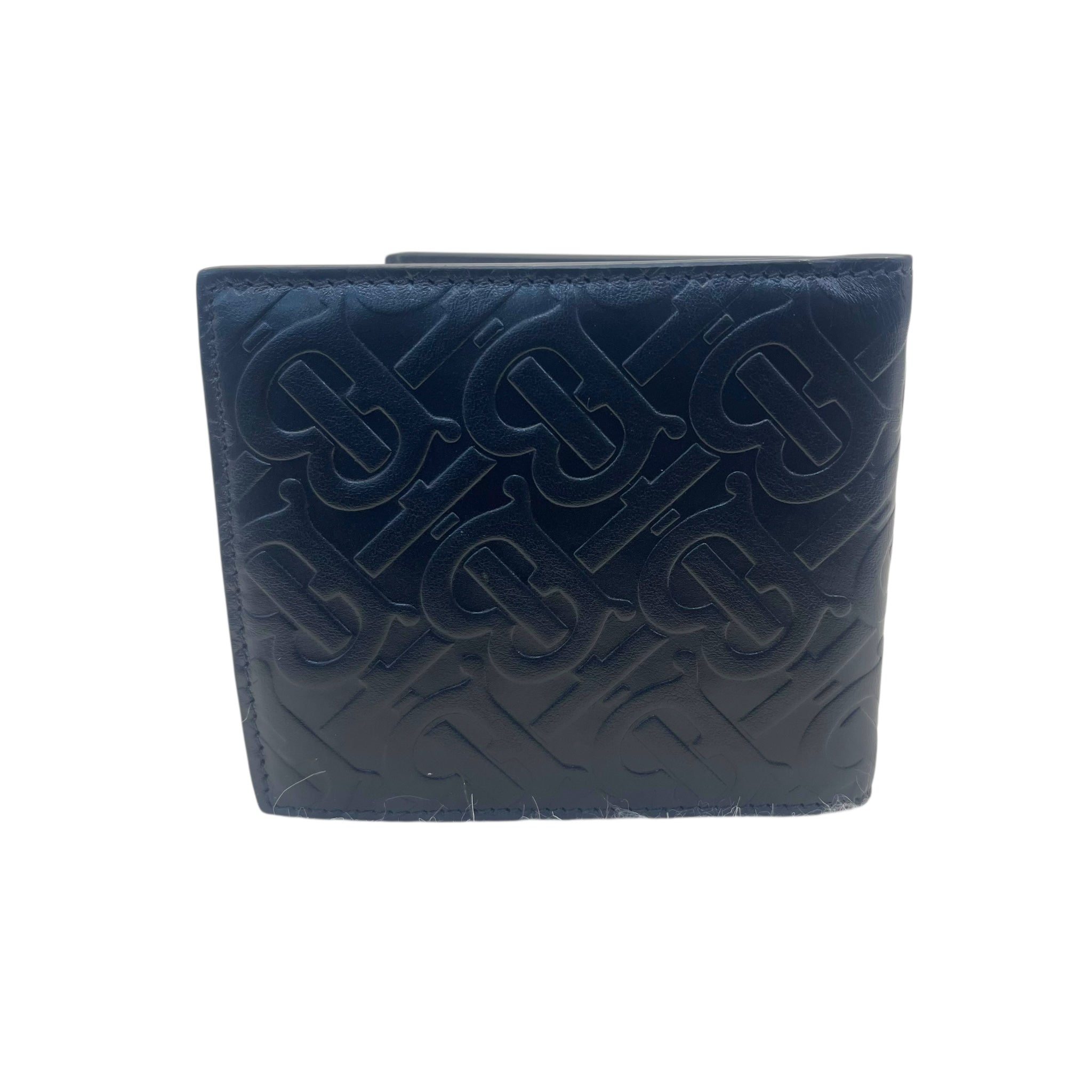 Burberry Black TB Embossed Leather Bifold Wallet