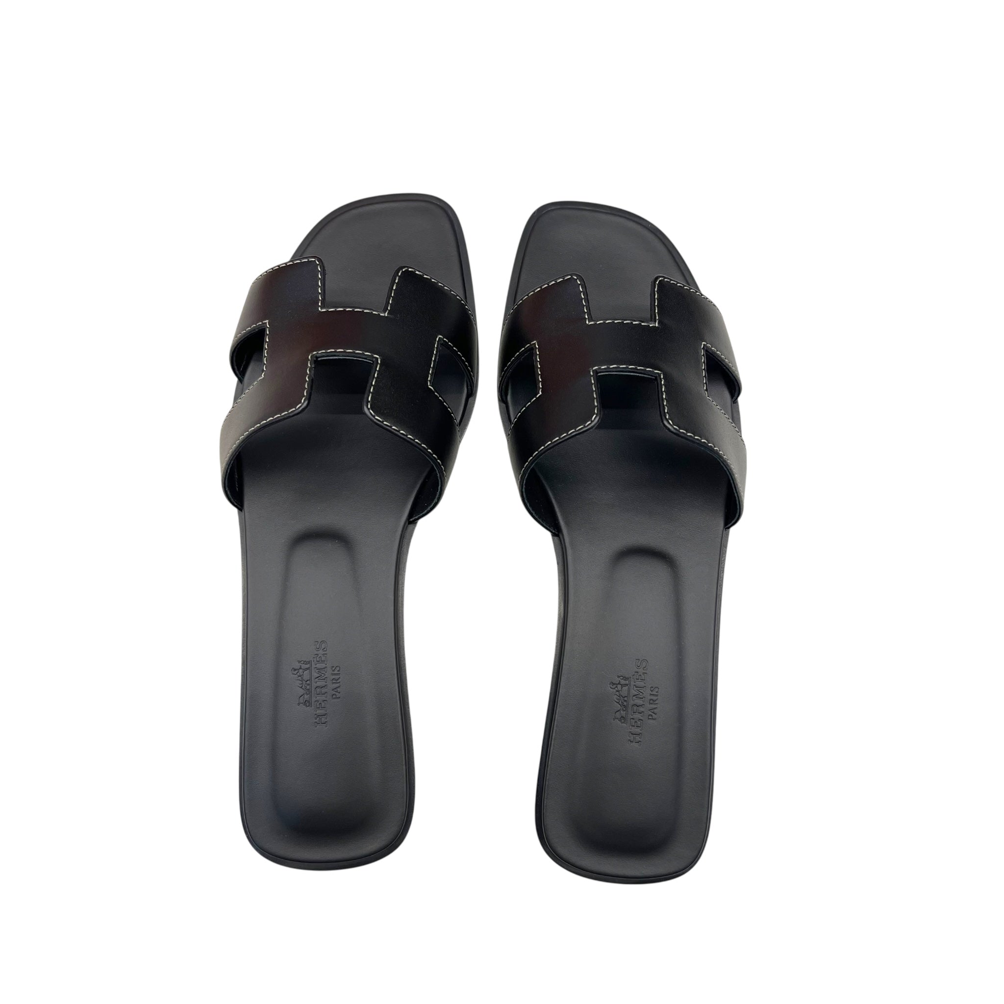 Hermes Orans Black Size 38 EU