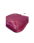 Longchamp Pink Croc Embossed Leather Crossbody Bag