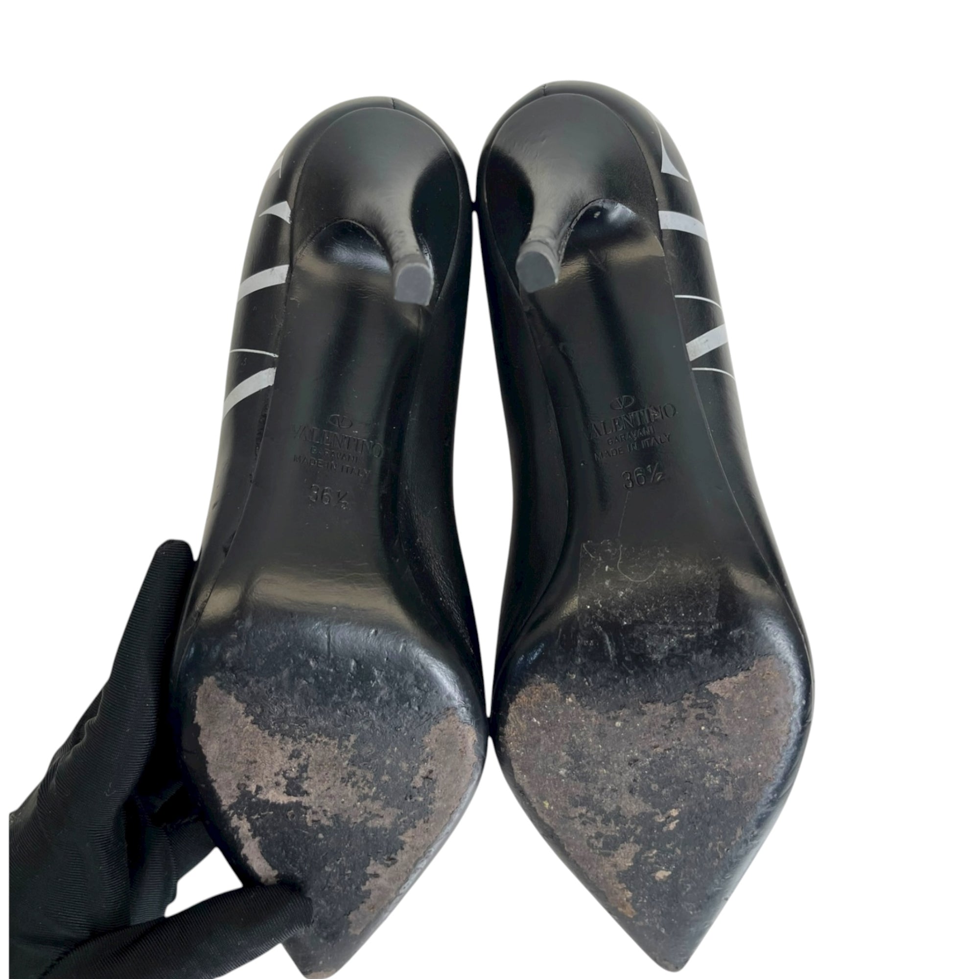 Valentino VLTN Black Leather Pumps Size EU 36.5