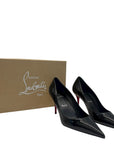 Christan Louboutin Miss Z 80mm Pumps - Patent Calf Leather - Black - Women EU 39