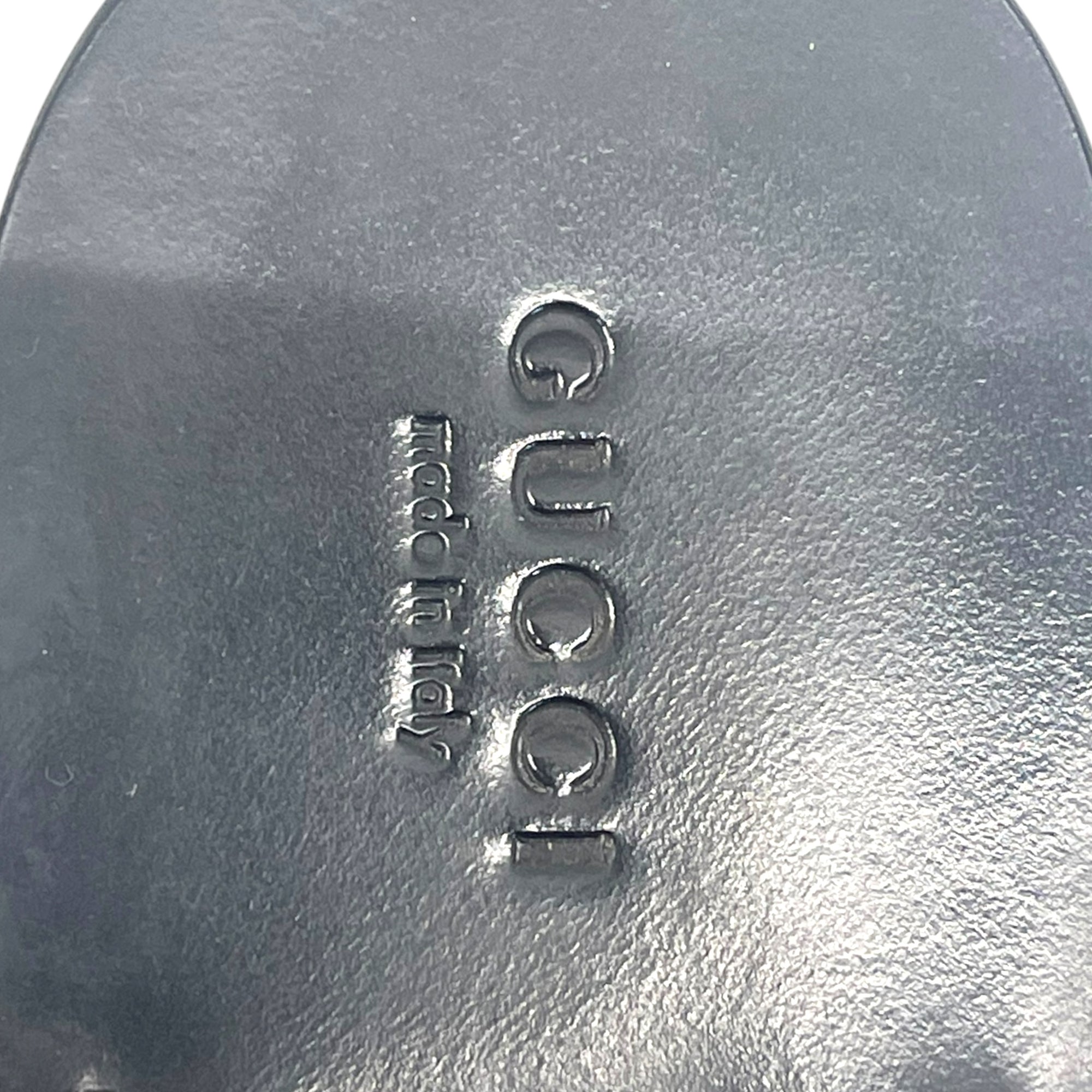 Gucci Black Leather GG Marmont Thong Flats EU 37