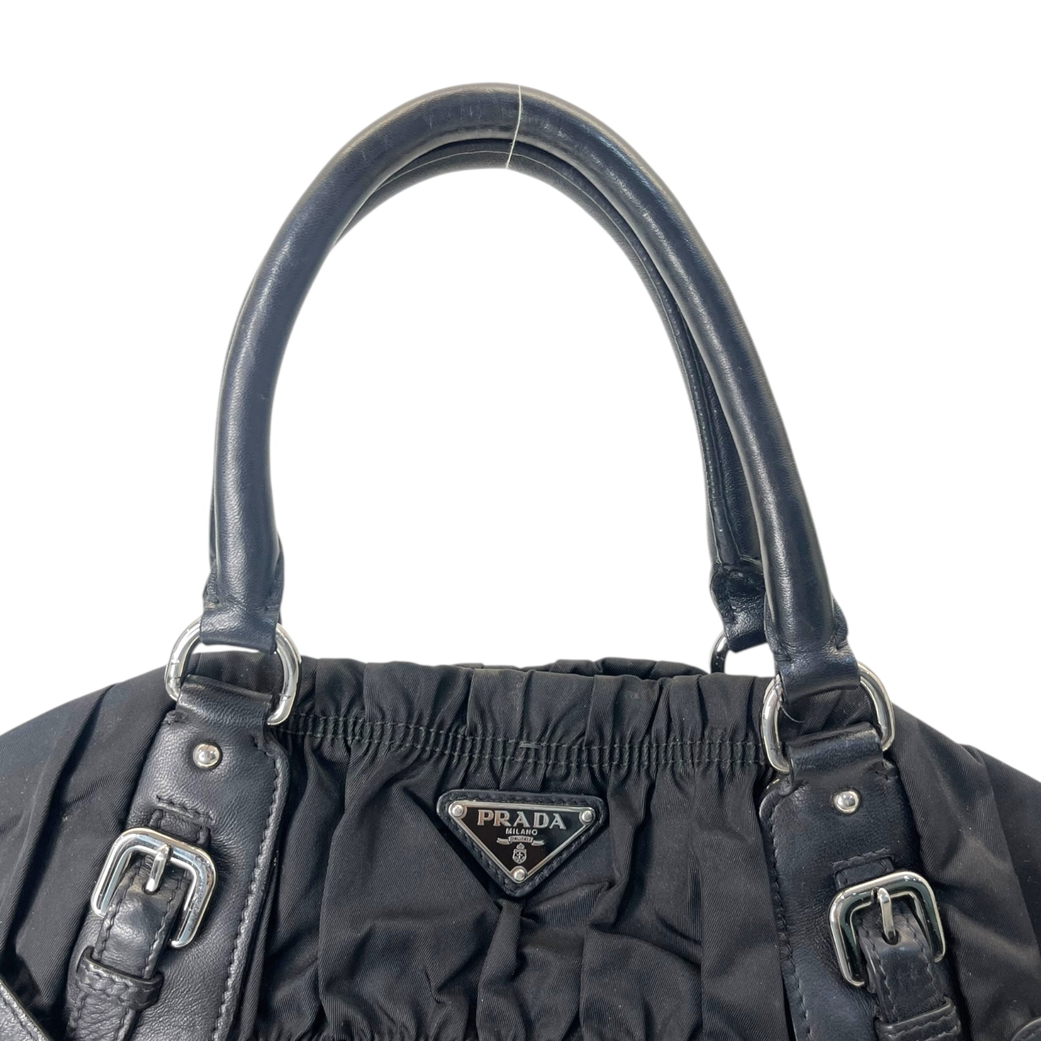 Prada Black Tessuto Gaufre Nylon Shoulder Bag
