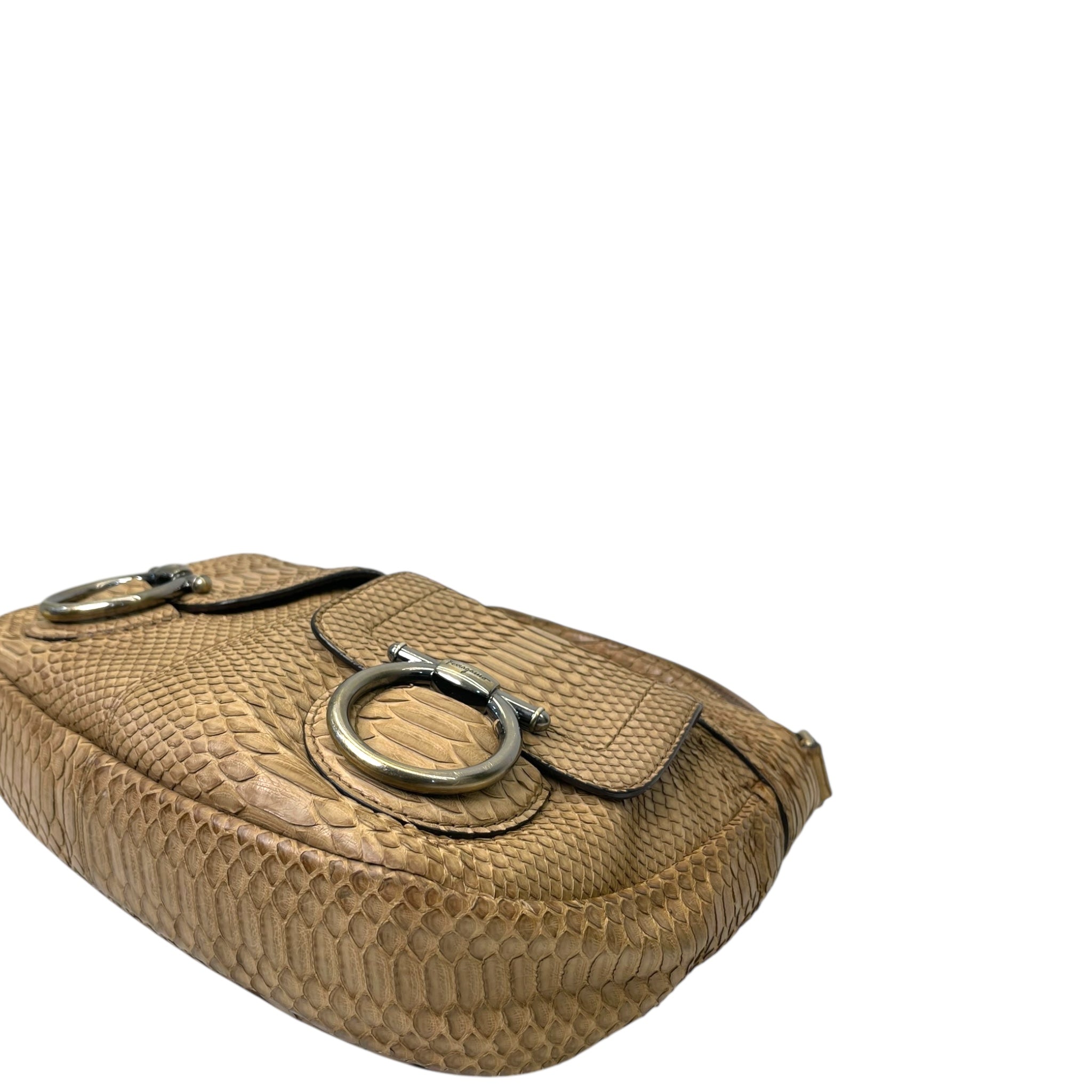 Buy Salvatore Ferragamo Brown Pebbled Leather Tote Bag from
