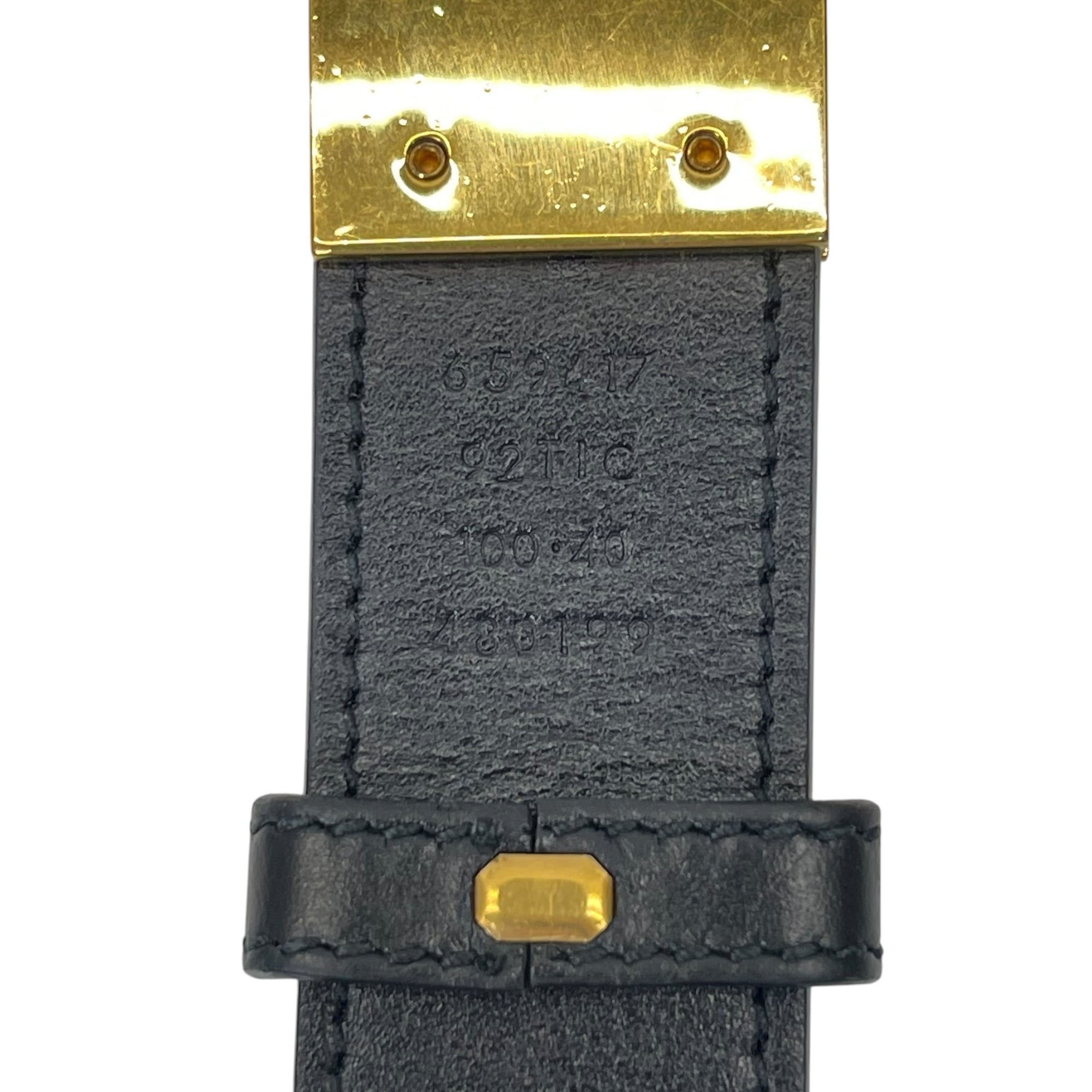 Gucci Black/Beige GG Supreme and Leather GG Marmont Belt 100 cm
