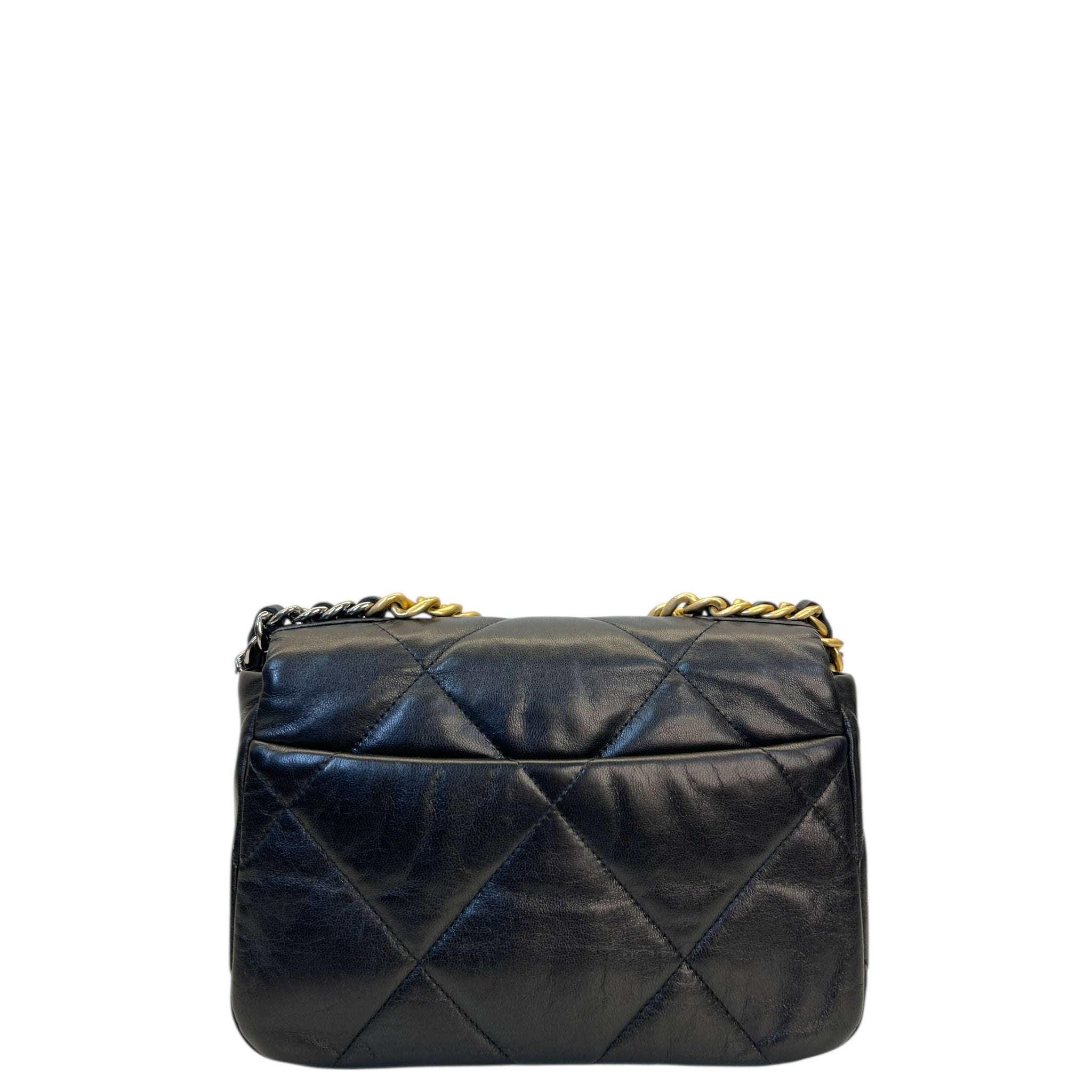 Chanel 19 Small Black GHW Two Tone Flap Bag