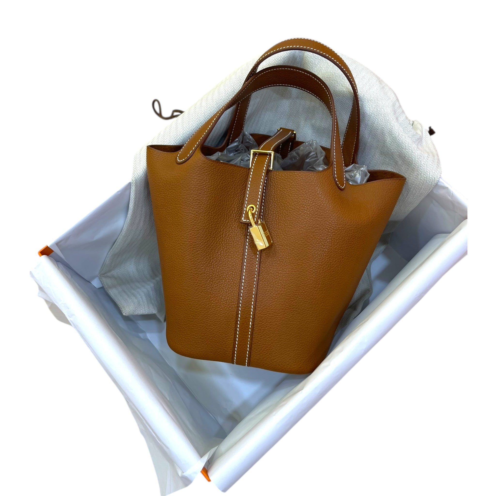 Hermès Picotin Lock 18 Tan GHW