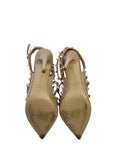 Valentino Beige Patent Leather Rockstud Ankle Strap Sandals EU 37.5