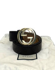 Gucci Guccissima Interlocking G Buckle Leather Belt 85cm