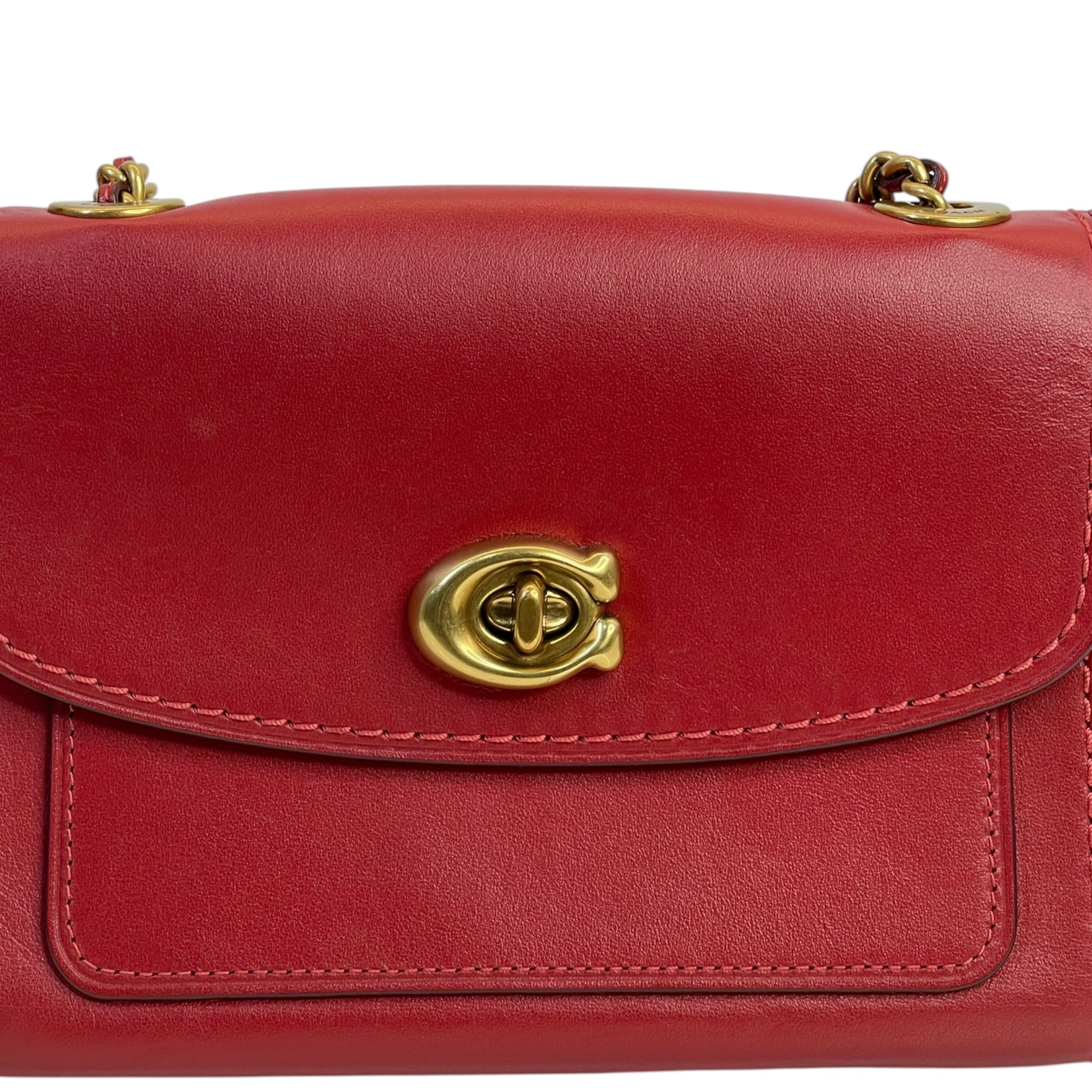 Coach Parker 18 Red Shoulder Bag