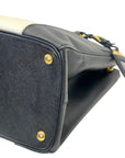 Prada Double Zip Tote Black/White Saffiano Leather